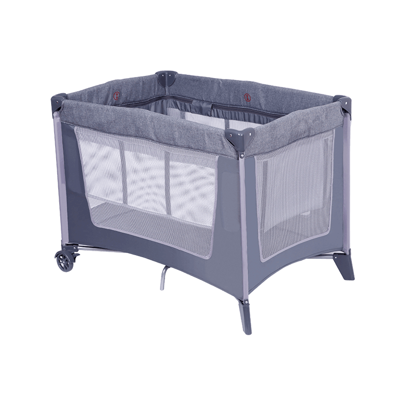 H63-2F8 Two Layers Baby Play Bed With Storage Basket And Wheels